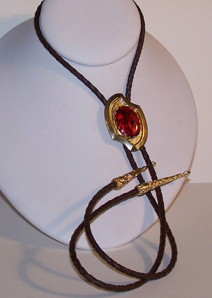 Bolo Bola Tie with Deep  Red Paua Shell II