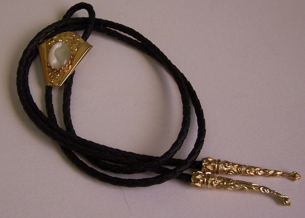 Bolo Bola Tie with White Snakeye stone