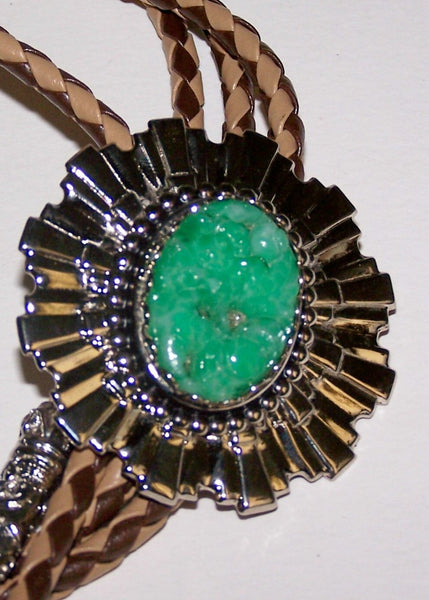 Bolo Bola Tie with Acrylic Flower Design