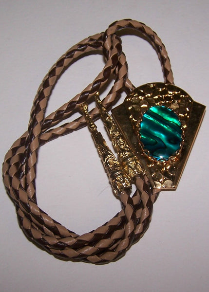 Bolo Bola tie with Emerald Green Paua Shell II