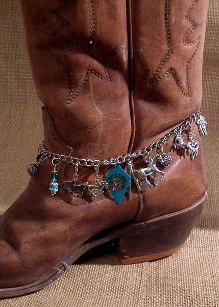 Silver Horse Boot Bling Bracelet