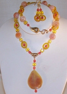 Yellow Fire Agate on Yellow and Orange