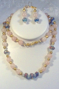 Rose Quartz with Blue