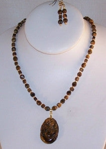 Carved Tigereye Necklace Set