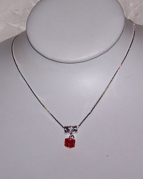 Red Cube Pendant Set