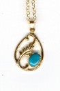 Necklace With Turquoise and Feather Design