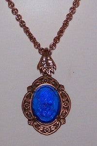 Blue Glass Cameo on Copper