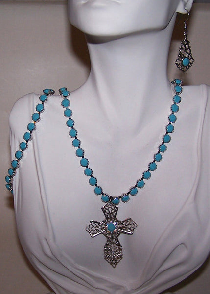 Turquoise Cross Set with Bracelet