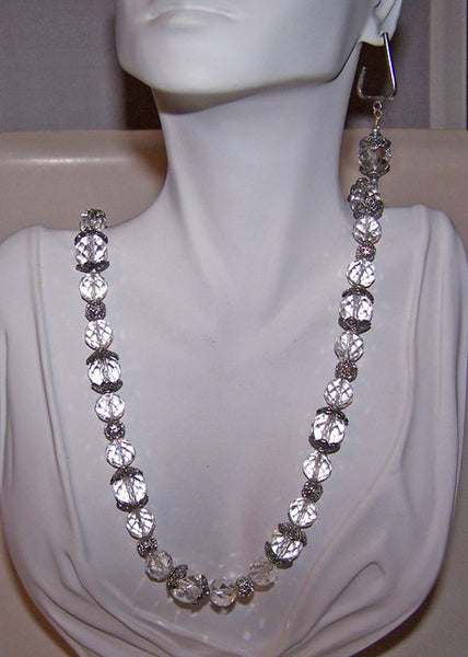 Crystal Necklace Set with Silver Accents