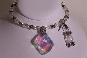 Crystal AB Diamond-Shaped Drop Choker Set