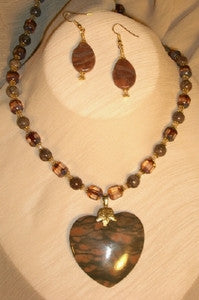 Green Zebra Agate on Brass
