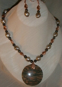 Green Zebra Agate on Copper