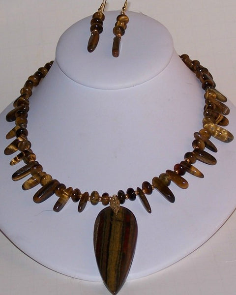 Golden Tigereye Dagger Necklace