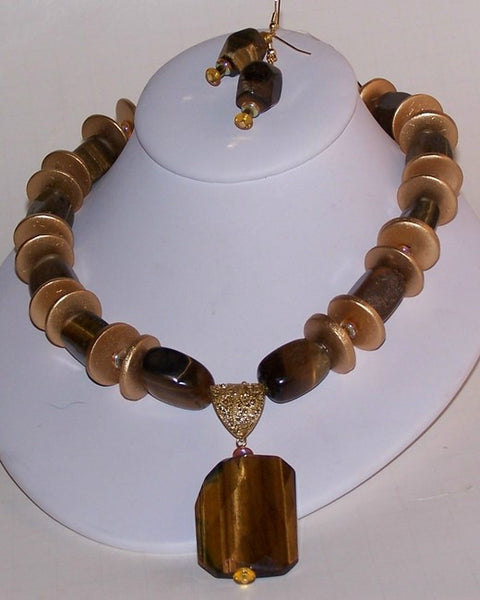 Golden Tigereye with Golden Discs