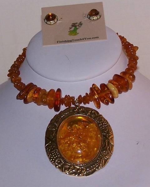Amber (Imitation)  Pendant with Chips