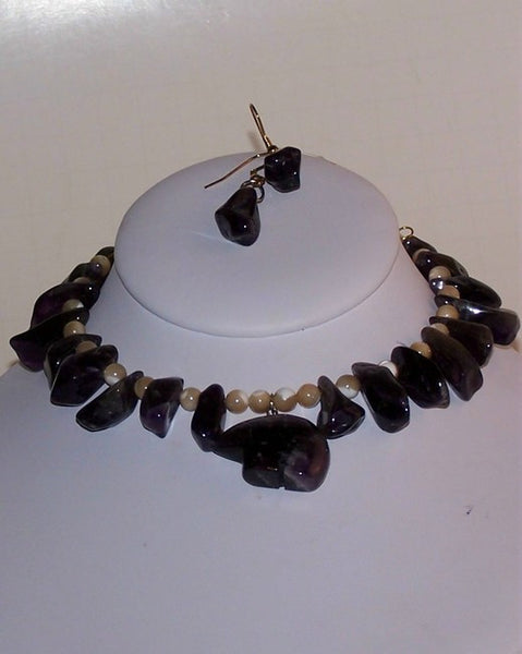 Amethyst Zuni Bear with Nuggets and Shells