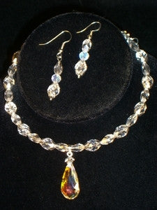 Crystal AB Drop Choker Jewelry Set