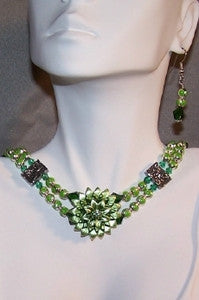 Green 2-Strand Choker Set