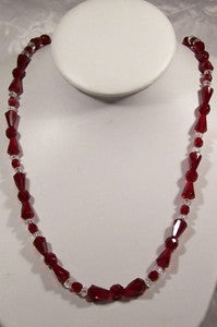 Red Bows Crystal Jewelry Set