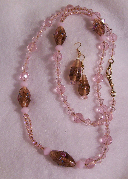 Pink, Not your Gramma's Crystal Jewelry Set