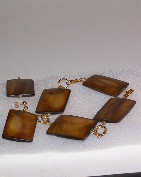 Mother-of-Pearl Rectangle Bracelet Set