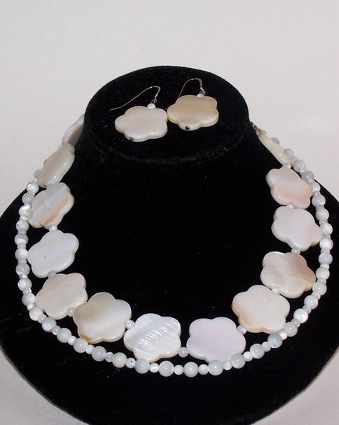 Cream Mother-of-Pearl Double Strand Necklace