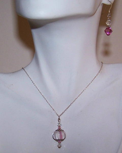 Pink Lampwork Pendant Set No. 1