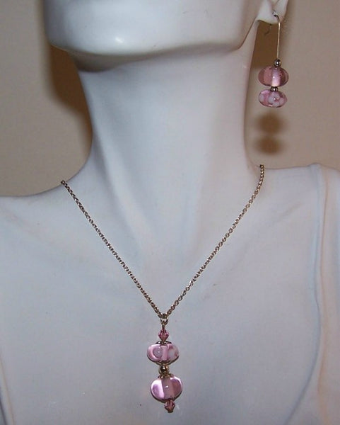Pink Lampwork Pendant Set No. 2