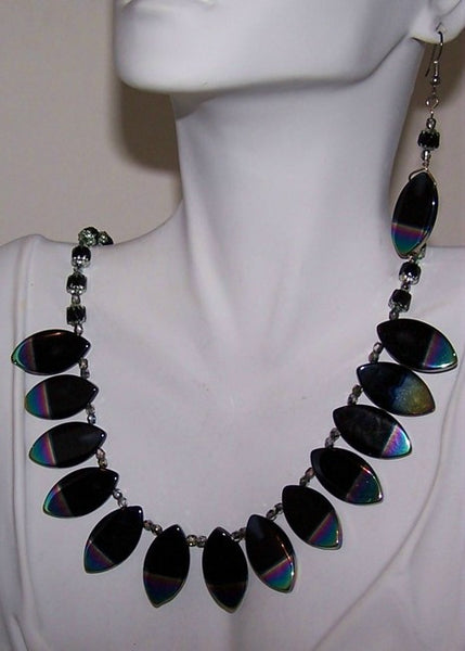 Black Dagger Drops Necklace Set