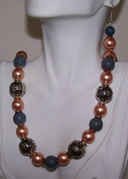 Blue Coral, Pearls & Silver