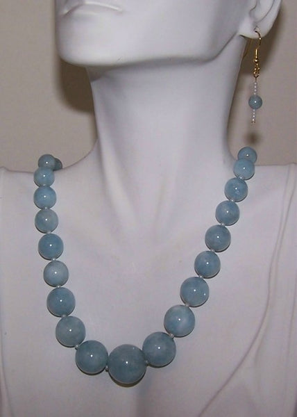 Graduated Blue Aventurine Necklace Set