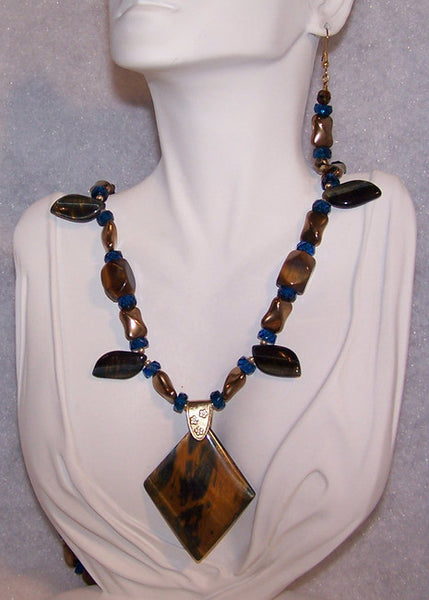 Blue Tigereye Necklace Set