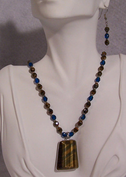 Blue Tigereye on Silver