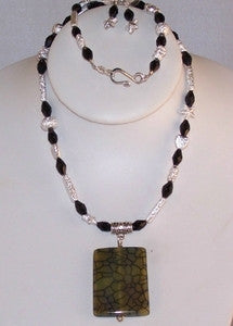 Dragon Blood Agate on Silver