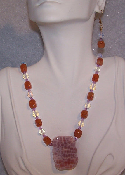 Orange Fire Crackle Agate on Gold II