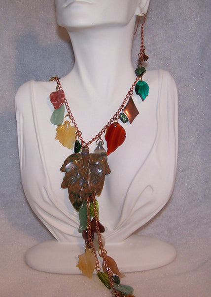 Falling Leaves on Copper Necklace and Earring Set