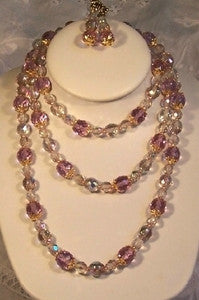 Lilac Crystal Necklace Set