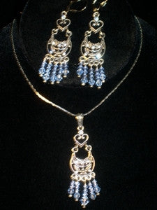 Light Sapphire on Silver Chandelier Set