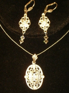 Silver Filigree Pendant Set