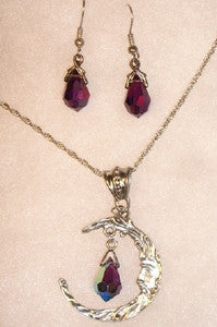 Amethyst Man-in-the-Moon Pendant Set