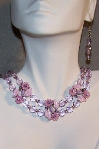 Pink 2-strand Choker Set