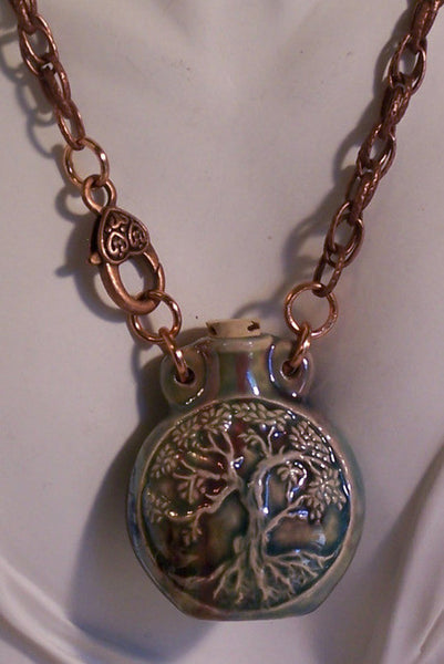 Raku Tree of Life Design on Antique Copper