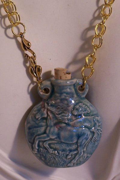 Raku Horse Design on Goldtone