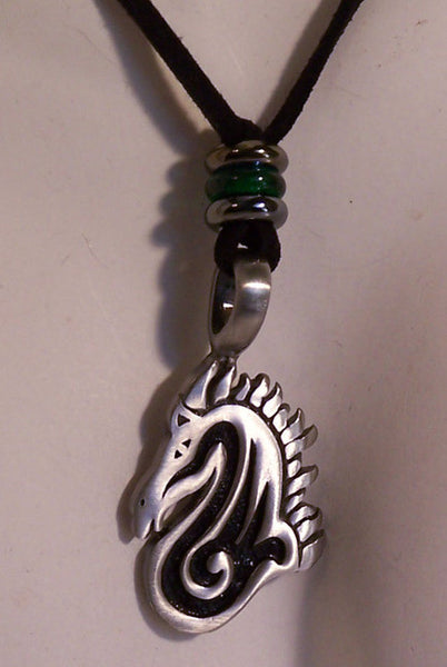 Stylized Pewter Horse Head Pendant No. 2