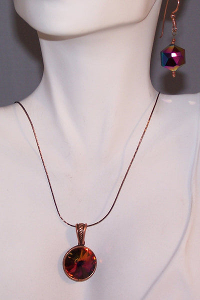 Volcano Rivoli on Copper Pendant Set