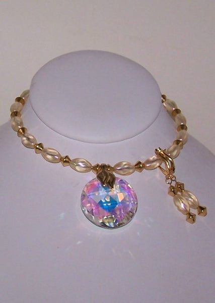 Crystal AB Round Checkerboard Choker Set