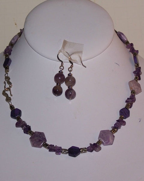 Purple Crazy Lace Agate & Amethyst Choker Necklace St