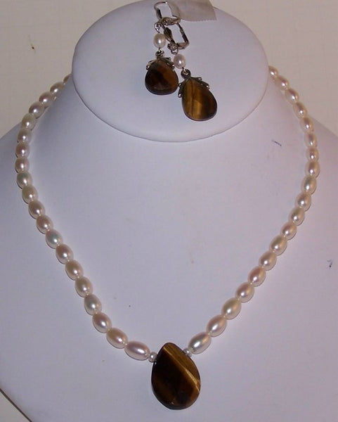 Tigereye on Pearls