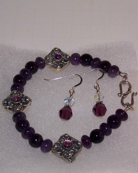 Purple Amethyst Bracelet Set