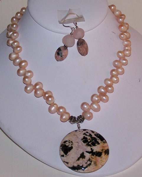 Rhodocrosite and Fresh Water Pearls
